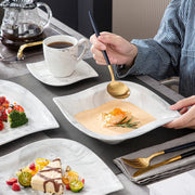 Elite Bordenset – Dinerborden – 6 persoons – 30 delig – Marmerlook Keramisch – Kleine Borden – Luxe design
