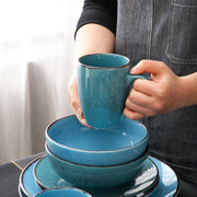 Majestic Lucenzo Serviesset - 16 delig - 12 persoons - Mix blauw - Dinerborden - Bordenset - Diepe borden - Ontbijtborden - Servies - Keukenservies - Luxe design - Tafelstijl
