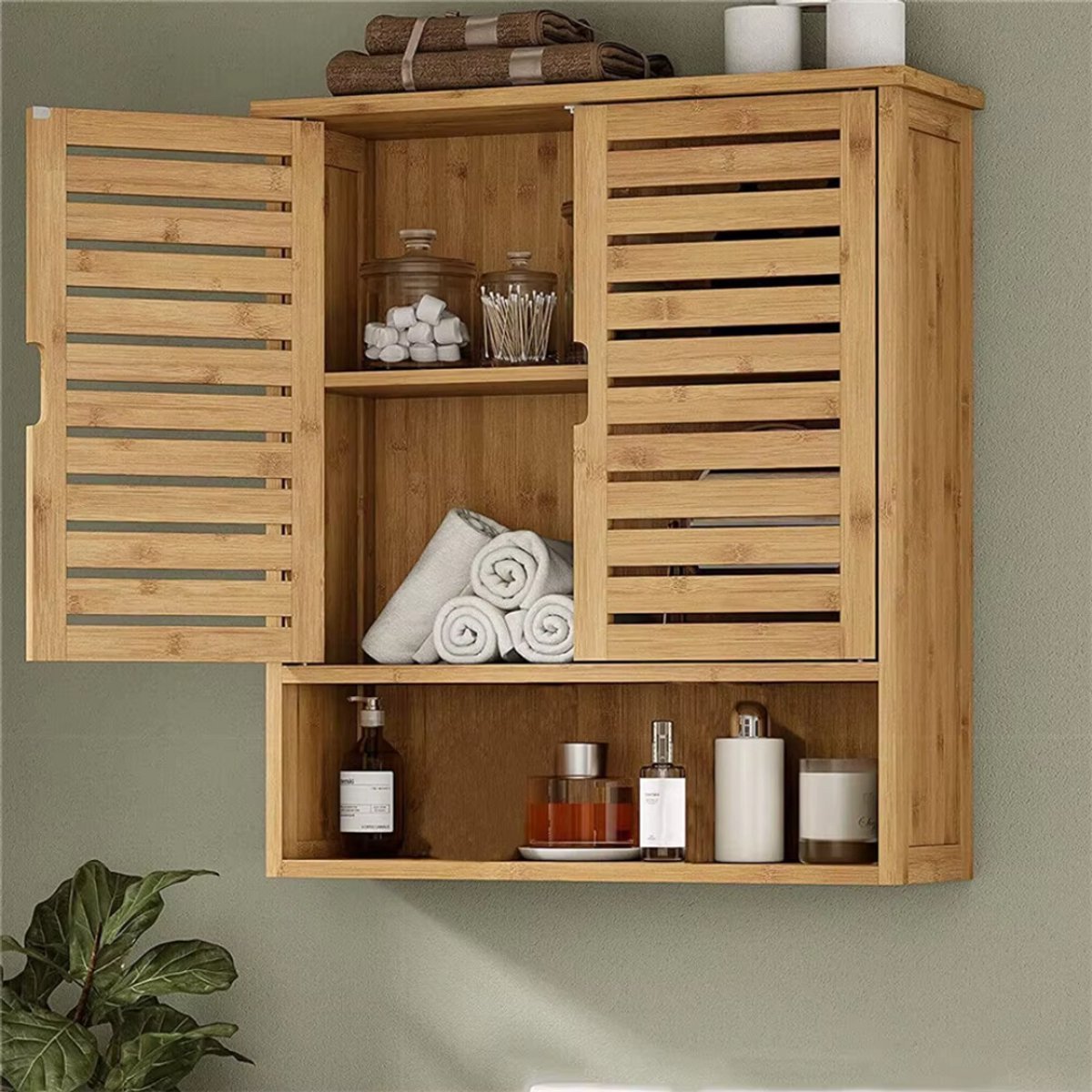 Bamboe Lavish - badkamerkast - Keukenkast - Wandgemonteerde badkamermeubel - Organizer