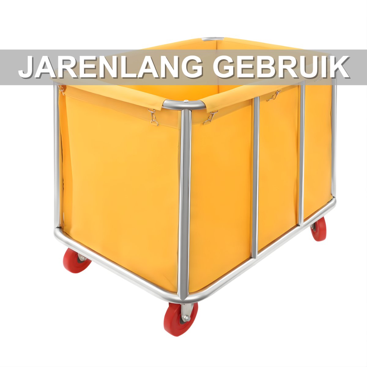 Waswagen - Wasverzamelwagen - Wasmand - Voor thuis, hotel en horeca - Geel