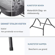 Klaptafel Valora - Kampeertafel - Picknicktafel - Balkontafel - Tuintafel - Met Stalen Frame - Ideaal voor Feest, Keuken en Woonkamer - 80x80x74 cm