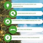 Kerstboom zonder verlichting - Spar - 180cm - Met houten standaard
