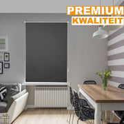 Happyment Luxe Rolgordijn Antraciet - 110x160cm - Luxaflex - Rolgordijnen verduisterend - Isolerend - Zonder of met boren