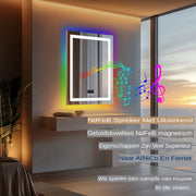 Grandiose Badkamerspiegel - Geen condens - Met verwarming en LED verlichting - Bluetooth en muziek - Spiegel voor badkamer - Rechthoekig - 120x60cm