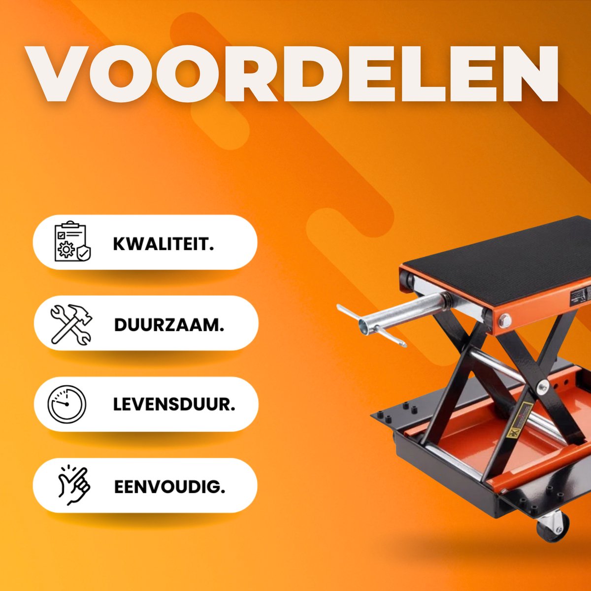 Motorkrik deluxe - Motorlift op wieltjes - Motorfiets - Montagestandaard - Belastbare heftafel - 120-390 mm werkhoogte