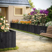Tuin Gras Gazon Rand - Flexibele Houten Border voor Tuinhek - Tuinafboording voor Outdoor Landschap & Tuindecoratie - 203x60x1.4cm Zwart