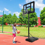 Basketbalpaal - Basketbalstandaard - Basketbalring - Met wielen - In Hoogte Verstelbare Ring - Water- en Zandgevulde Basis - Voor Kinderen en Volwassenen - Buitenshuis gebruik - Zwart