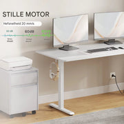 Elektrisch Sta-Bureau - Voor Ergonomisch Thuiswerken of Kantoor - In Hoogte Verstelbare Werktafel met USB-Oplaadpoort en Geheugenfunctie - Color: 100x60cm white