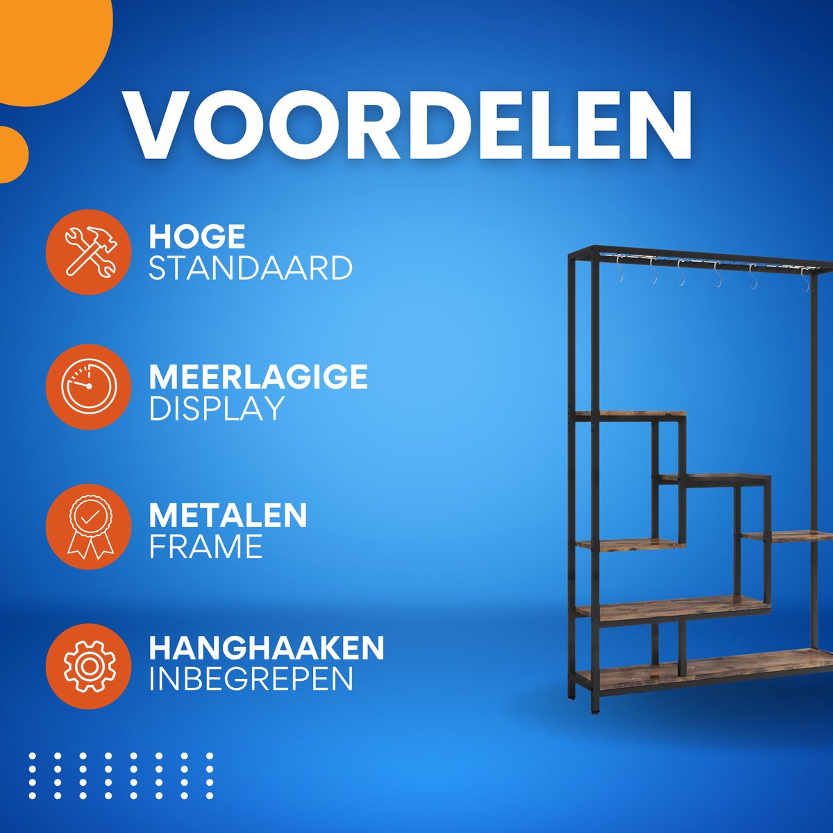 Plantenstandaard Lulu - 5 planken - Plantenrek voor binnen - 180cm - Plantentafel - Plantenladder - Zwart metaal