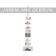 Boekentoren - Wit - Boekenrek voor thuis, kantoor of woonkamer - 9 lagen - 170cm
