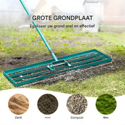 Gazonrakel - Nivellering hark - Gazonhark – Voor Tuin, Golf & Boerderij – 25,4 × 91,4 cm