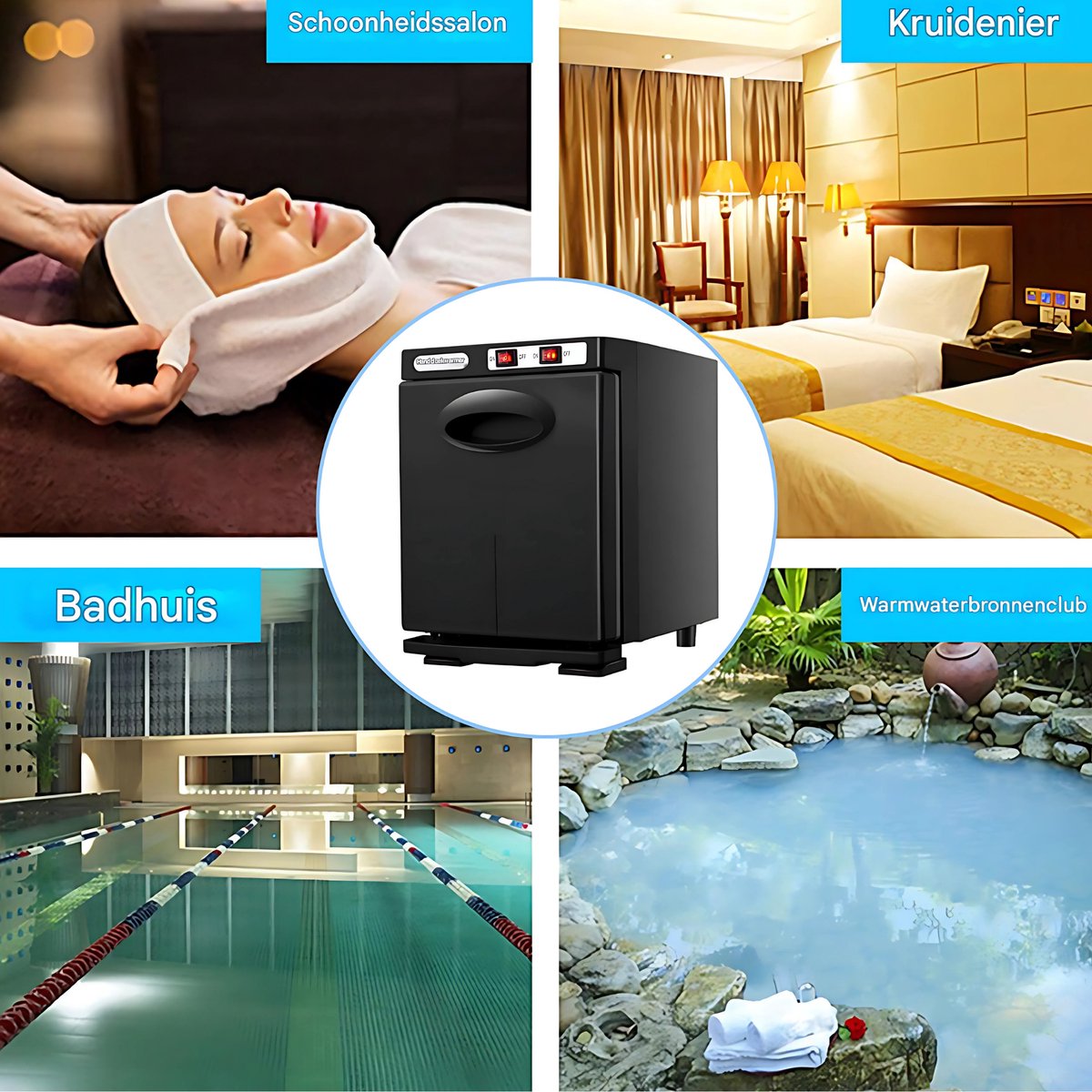 Handdoek verwarmer - Towel verwarmer - Warmer - Voor Gezichtsspa en Schoonheidssalon - 5L - met Aluminium Kamer - Snelle en Hygiënische Verwarming - Zwart