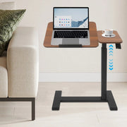 Laptoptafel - Bijzettafel - Bedtafel - Banktafel- Voor gebruik aan bed of kantoor - Verstelbaar - Walnut