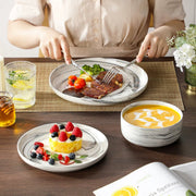 Lavish Bordenset Valora – 18 delig- 6 persoons – Wit Keramisch – Dinerborden – Ontbijtborden