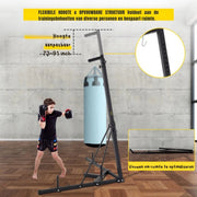 Bokszak standaard - 60KG - Zwarte Boksstandaard houder - Beugel - Verstelbaar 182 tot 230 cm Hoogte
