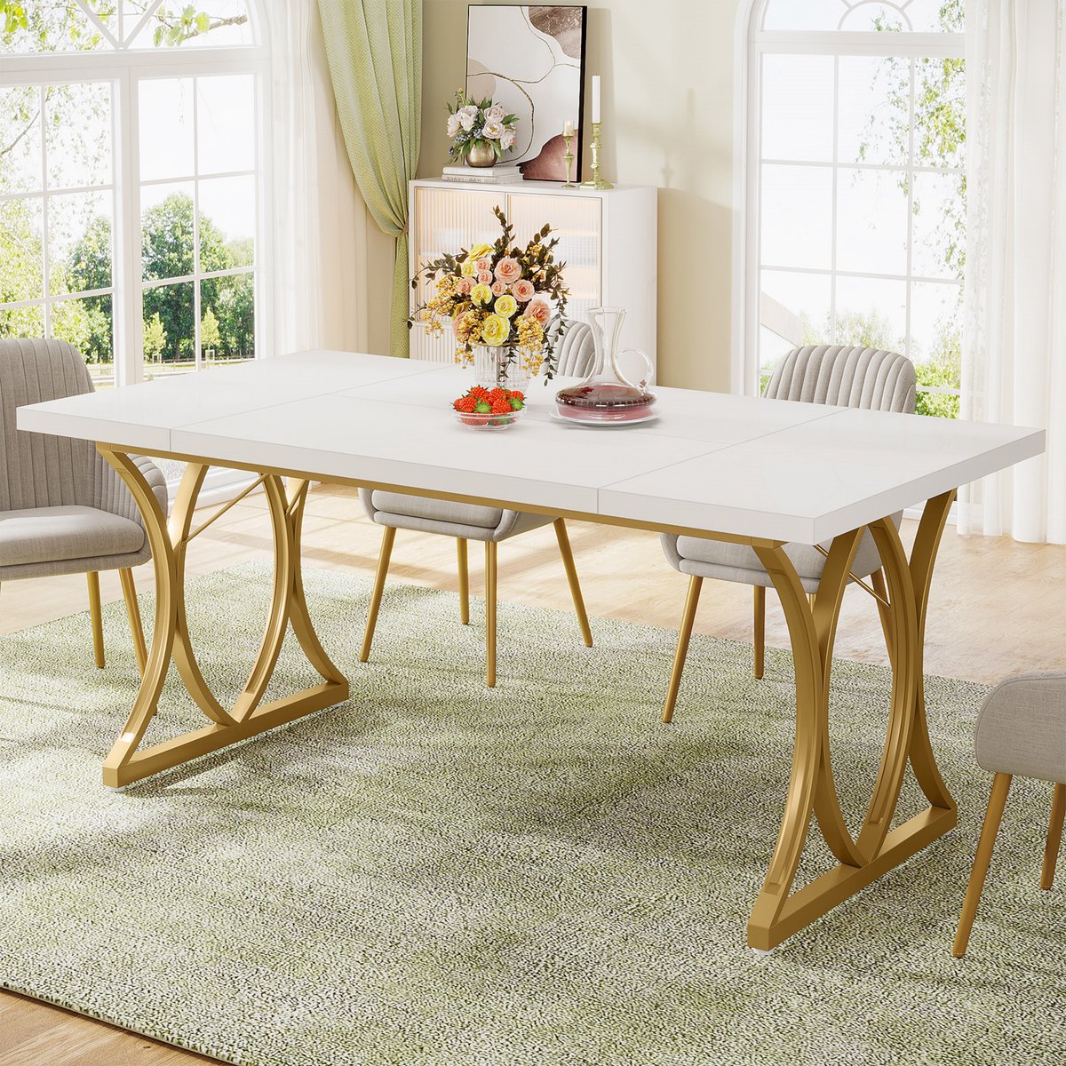 Eettafel - Keukentafel - Eetkamertafel - Voor 4-6 personen - Wit