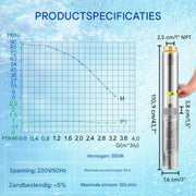 Happyment Rioolwaterpomp PRO - 550W - Dompelpomp - Waterpomp - Zwembaden - 50L/min 89m