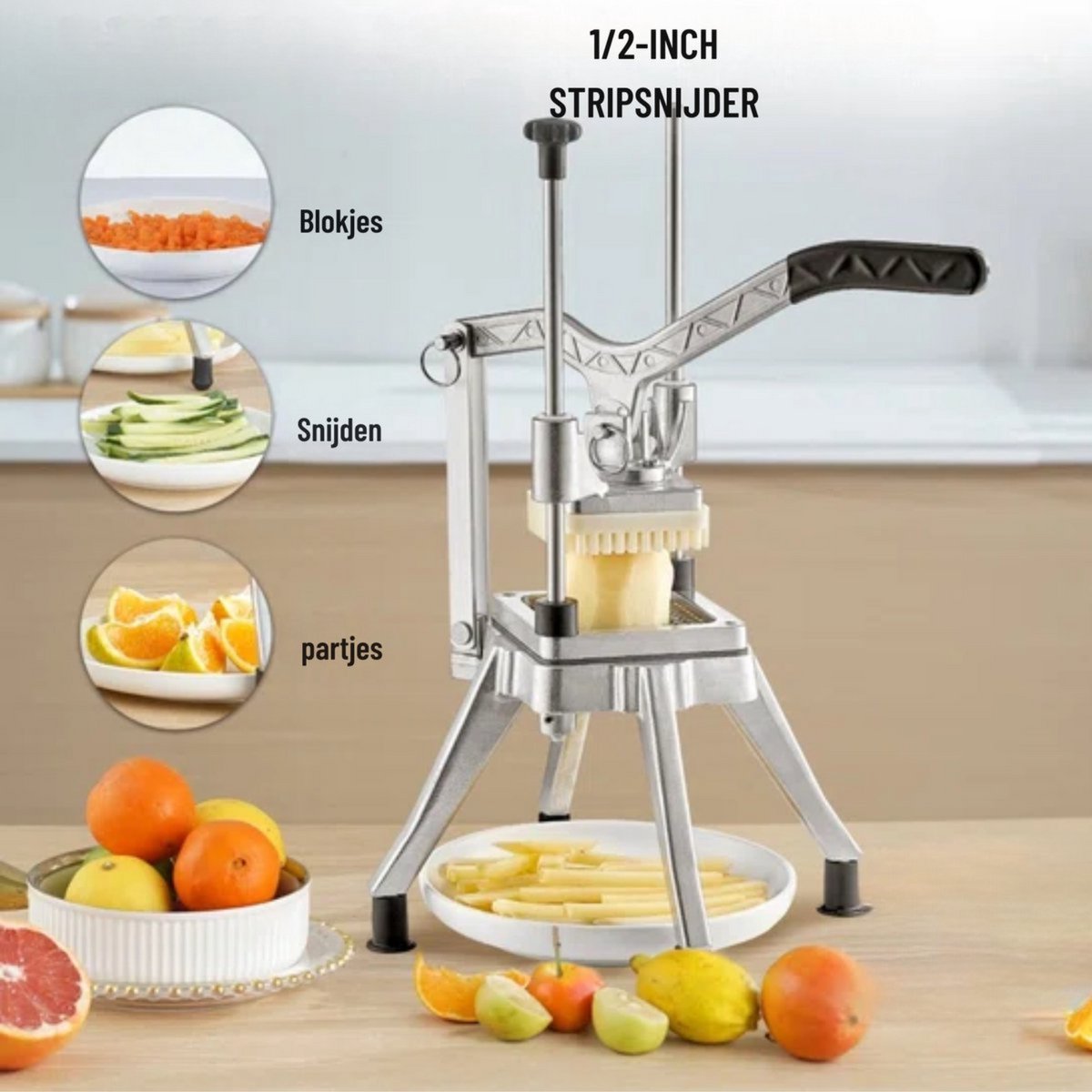 Multifunctionele Snijder - RVS Aardappelsnijder - Handmatig Frietmaker