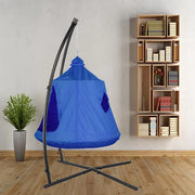 Egg hangstoel Tavien - Voor kinderen - Hangmat X-standaard - met Boomentent - Speeltent Binnen en Buiten - Egg chair cocoon - Metalen Schommelstoel - Grijs