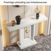 Moderne Wandtafel Marlero- 30 × 100 × 82 cm - Haltafel - Marmerlook - Consoletafel - Voor Gang en Woonkamer