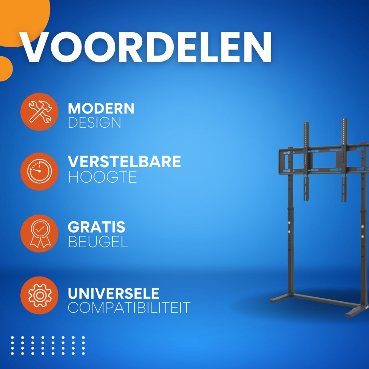 TV vloerstandaard XL - Voor 32"-100" inch - Standaard universeel - In hoogte Verstelbaar - Zwart