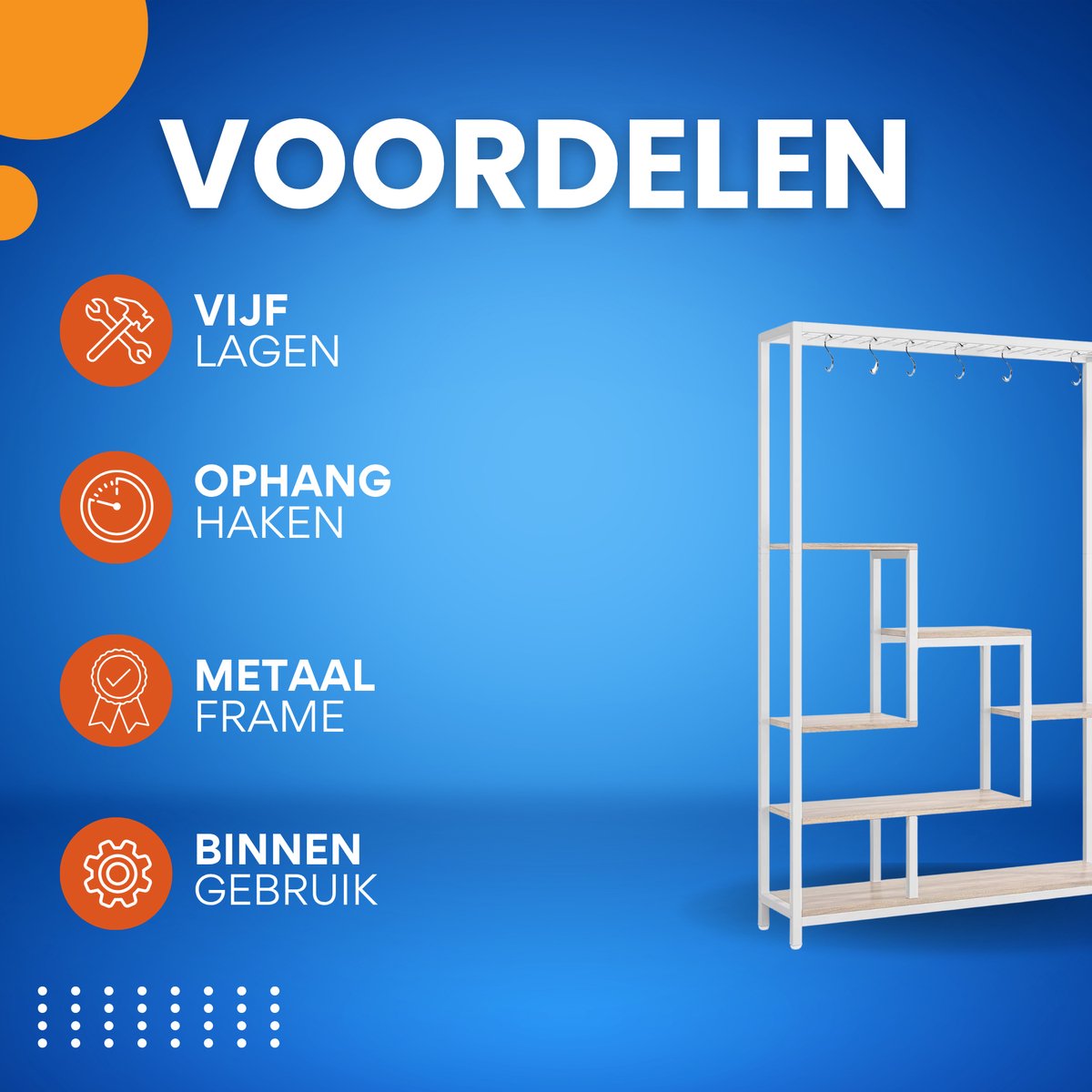 5-laags Plantenstandaard - Plantenrek Buiten - Bloemenpot - Voor binnen en buiten - Metaal Wit