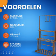 Houten plantenstandaard - 3 lagen - Bloemenrek - Bonsai plantenrek - Voor binnen & buitengebruik