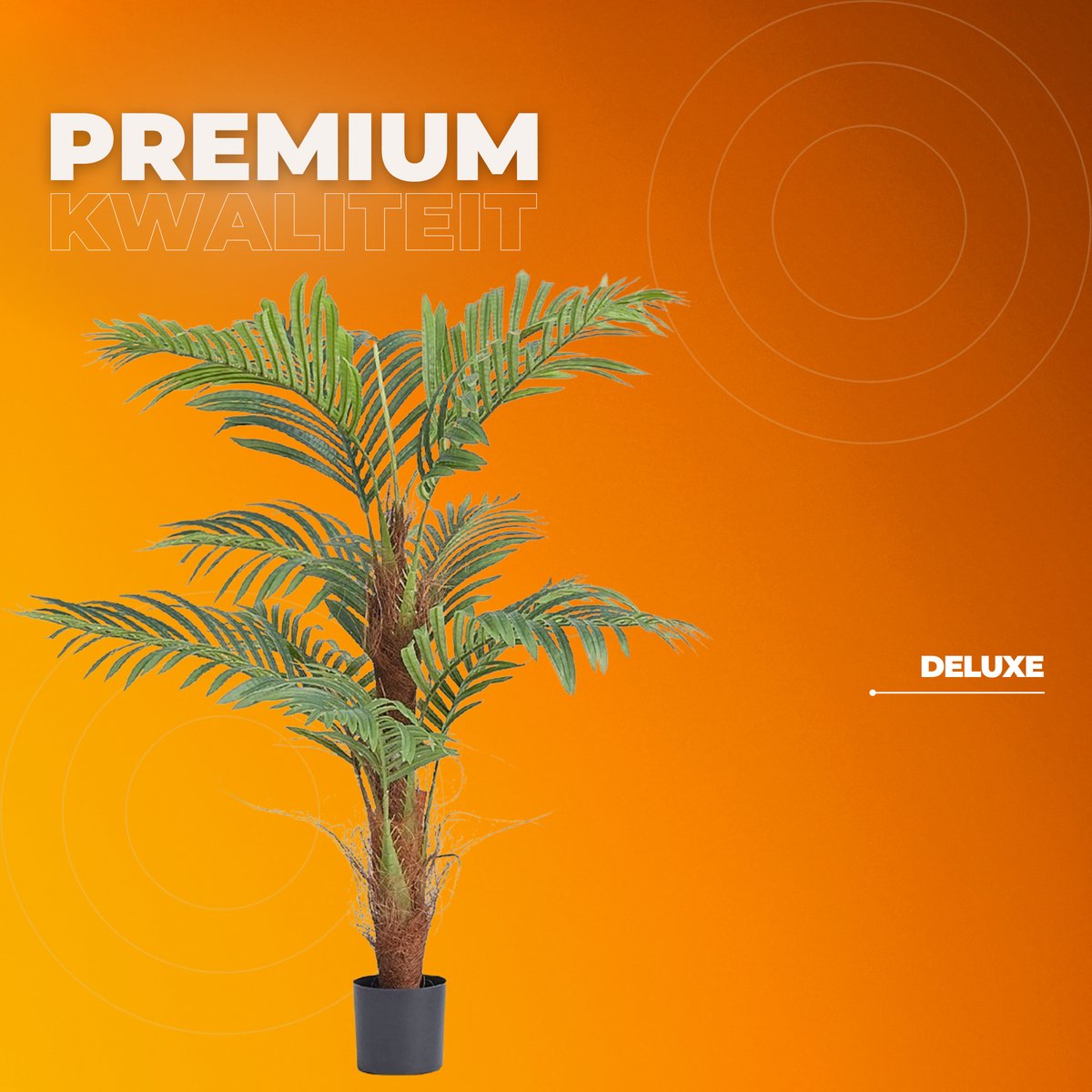 Kunstplant Milano - Kunstplanten voor binnen en buiten - Palmboom - In pot - Kunstbloemen - Geurloos