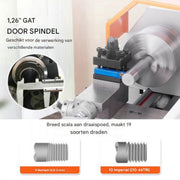 Precisie Metaal Draaibank - 800W - 17,8x40,6cm - 50-2500rpm - MT5 Spindelkegel - Voor Hobby en werkplaats