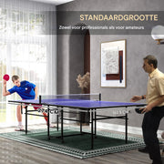 Opvouwbare Tafeltennistafel - Pingpongtafel - Voor Binnen & Buiten - Inclusief 2 Rackets & 3 Ballen - Blauw