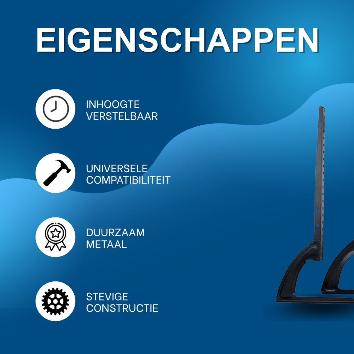 Universele TV beugel - Staand 32-70inch - In hoogte verstelbare voeten - Stevige metalen constructie