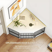 Hoek Hondenbench - Hondenkrat - Hondenkennel - Hoekvormig - Hondenhok - Voor Kleine & Middelgrote Honden - Wit