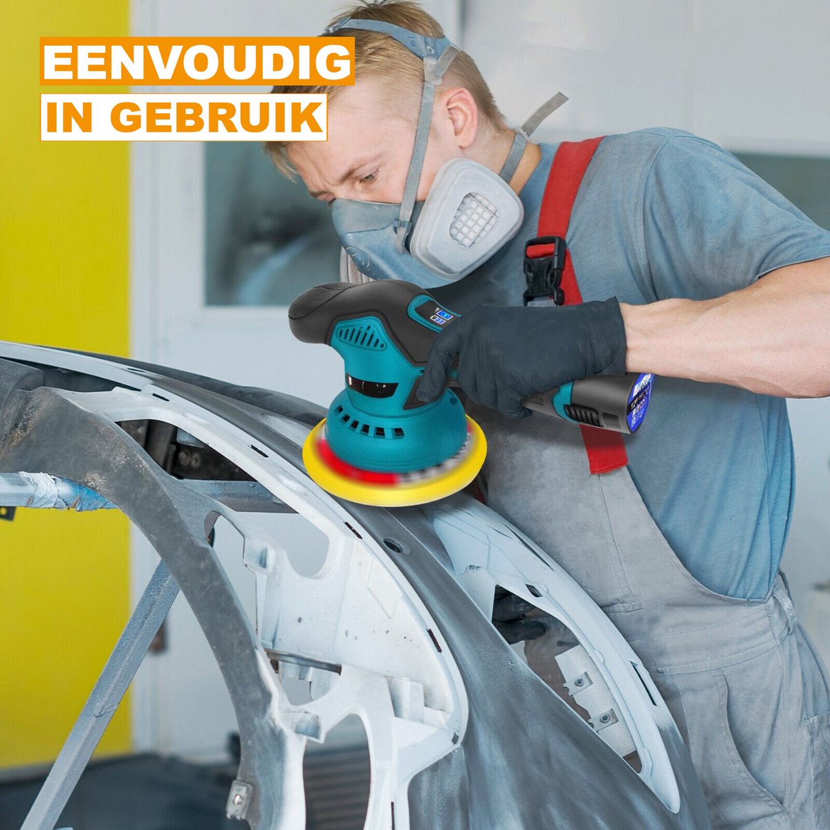 Draadloze Bufferpolijstmachine - Borstelloos - 8 Snelheden - 2000mAh Accu - Voor Auto Detailing & Waxen