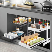 Uittrekbare kastorganizer - Keuken organizer - Opbergrek - Voor keukenkasten en opbergruimte - Praktisch en ruimtebesparend - Wit