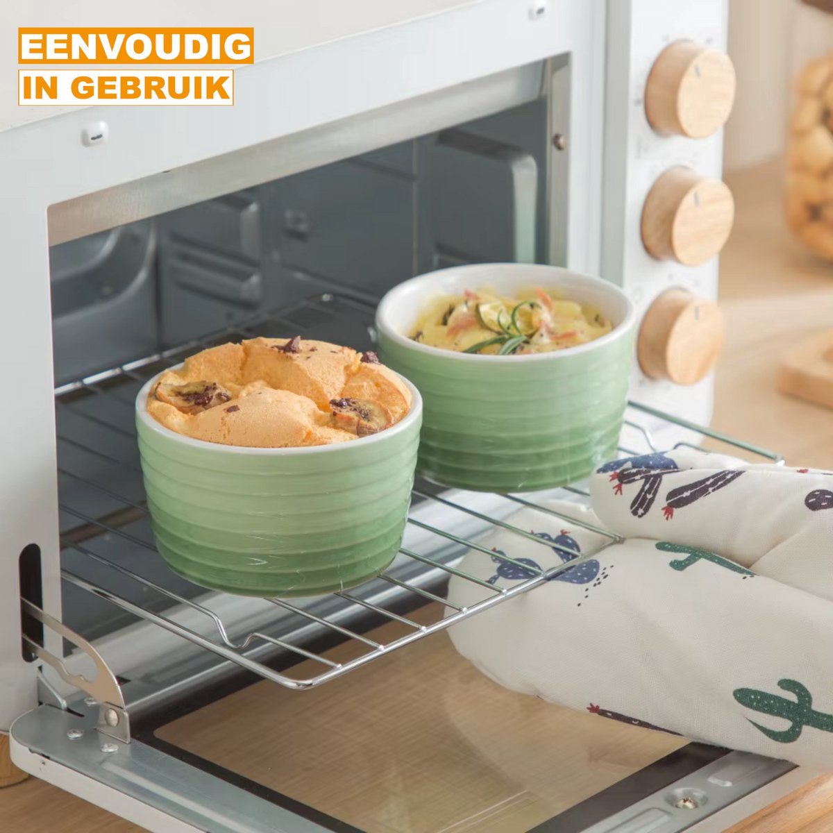 Royalty Kommen – Breakfast Plates - Serviesset – 6 delig – Groen Keramisch – Eetborden – Perfect voor diner