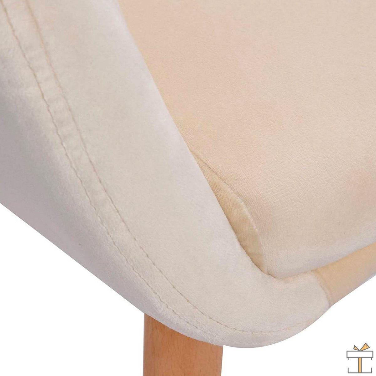Eetkamerstoelen - Creme Fluweel - Rugleuning - Set van 4 - Kuipstoel
