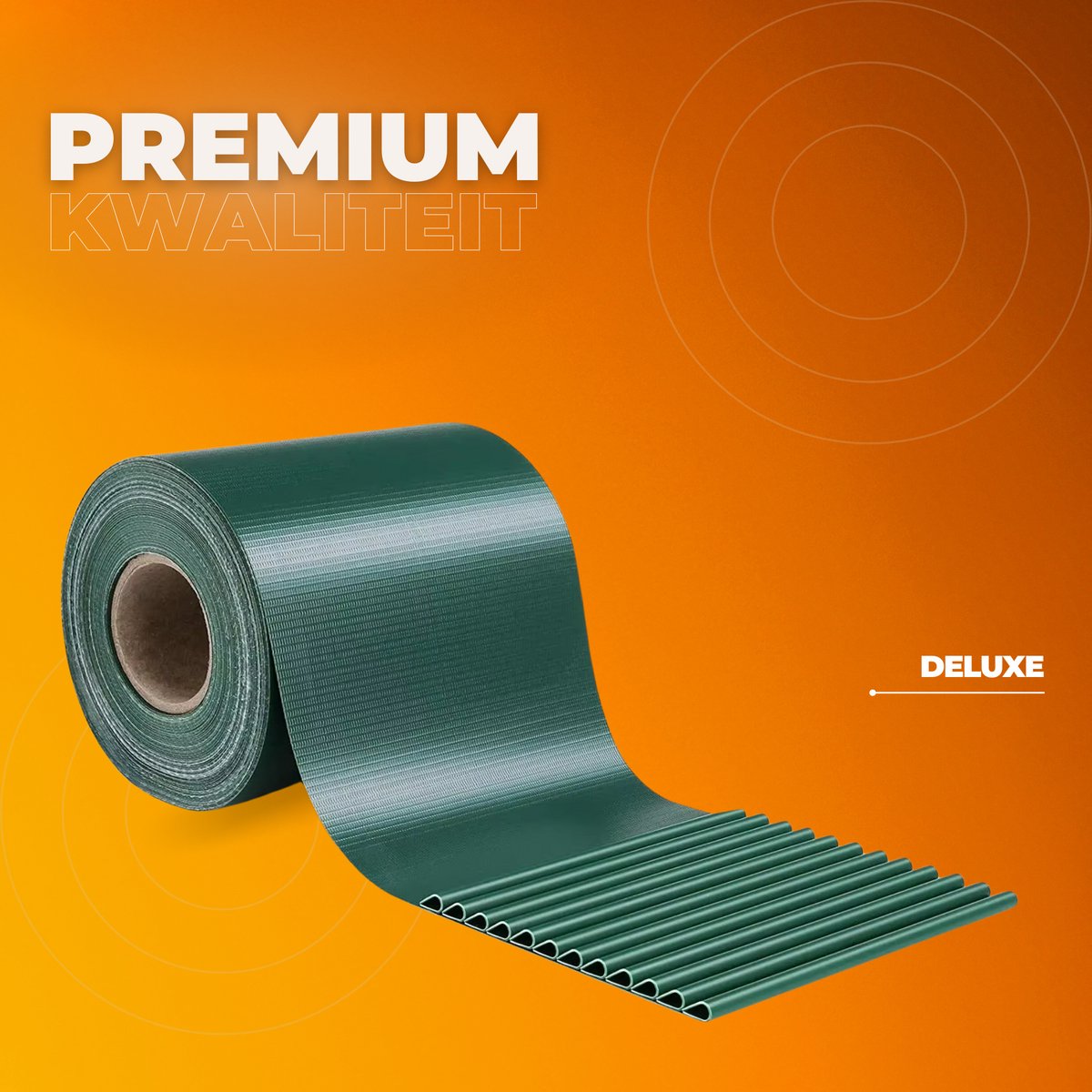 Happyment Privacy strip - Net schutting - Zichtbreeknet deluxe - Zichtdoek - Windbreekgaas - 50m x 19cm - Groen