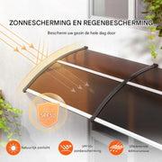 Happyment Raam Luifel - Deur luifel - UPF 50 - Polycarbonaat- Voordeur - Montagemateriaal
