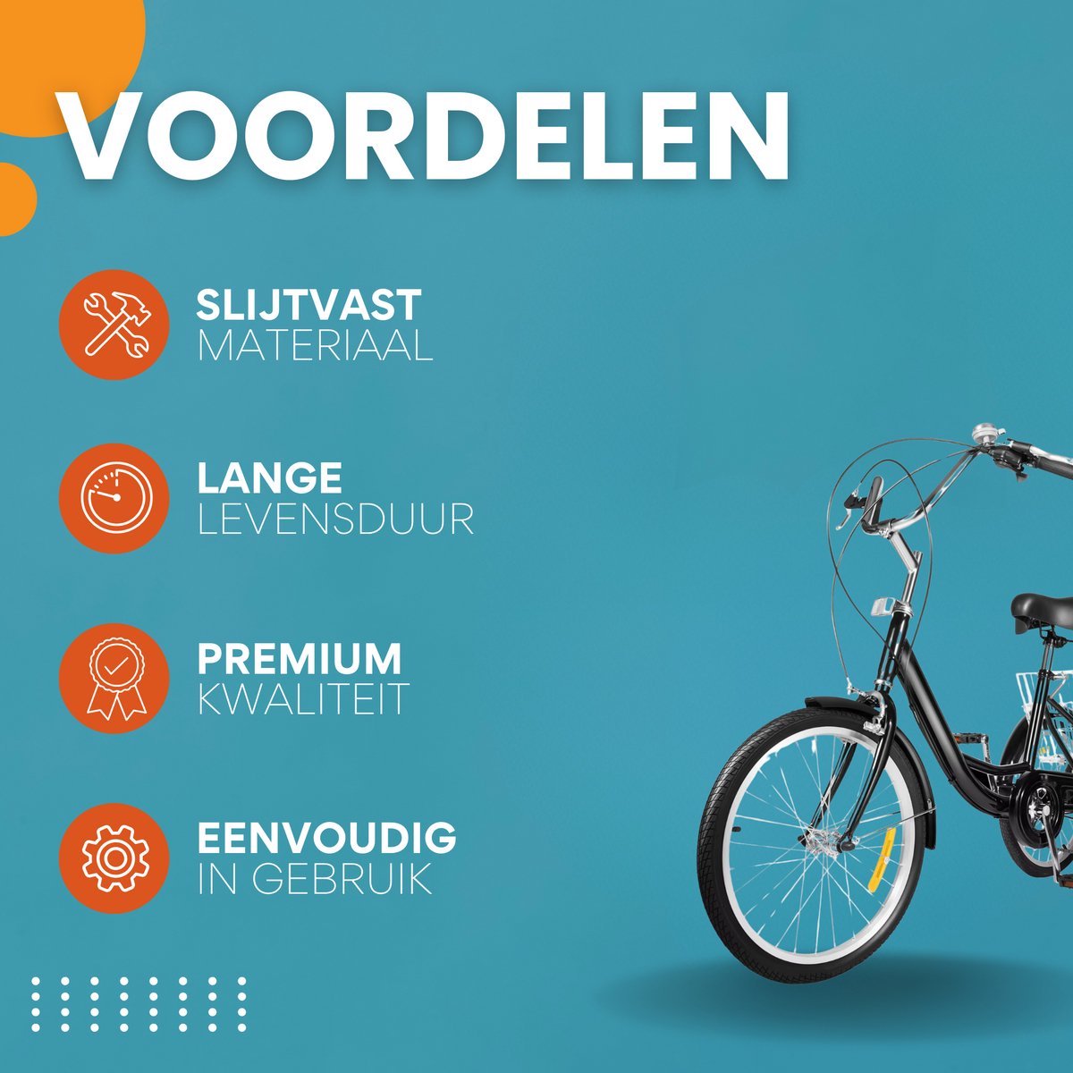 Driewieler Lissabon Tavien - 8 versnellingen - Fiets voor volwassenen en senioren - 20 Inch - Opvouwbare Trike - Met mand - Voorrem - Zwart