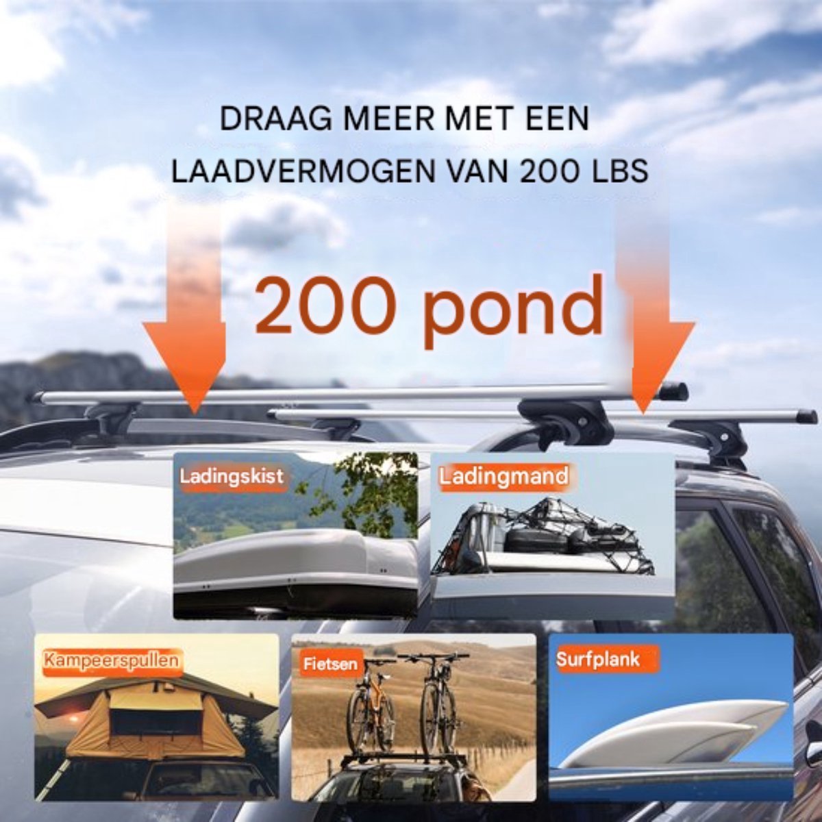 Universele dakdragers - 70KG Laadcapaciteit - Auto - Geschikt Voor aluminium