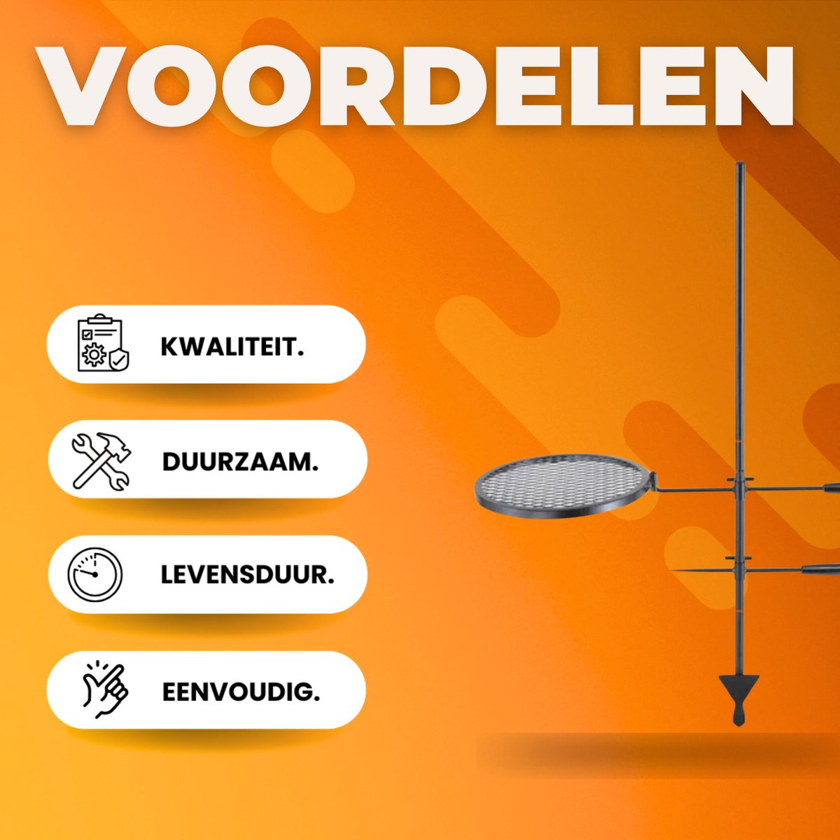 Roterende Grill - BBQ Grillwagen accesoires - Dubbellaags Kookrooster Grillrek 6 kg - Grill rooster