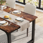 Eettafel Duvia - 160cm - Voor 6-8 personen - Voor Keuken of eetkamer - Bruin