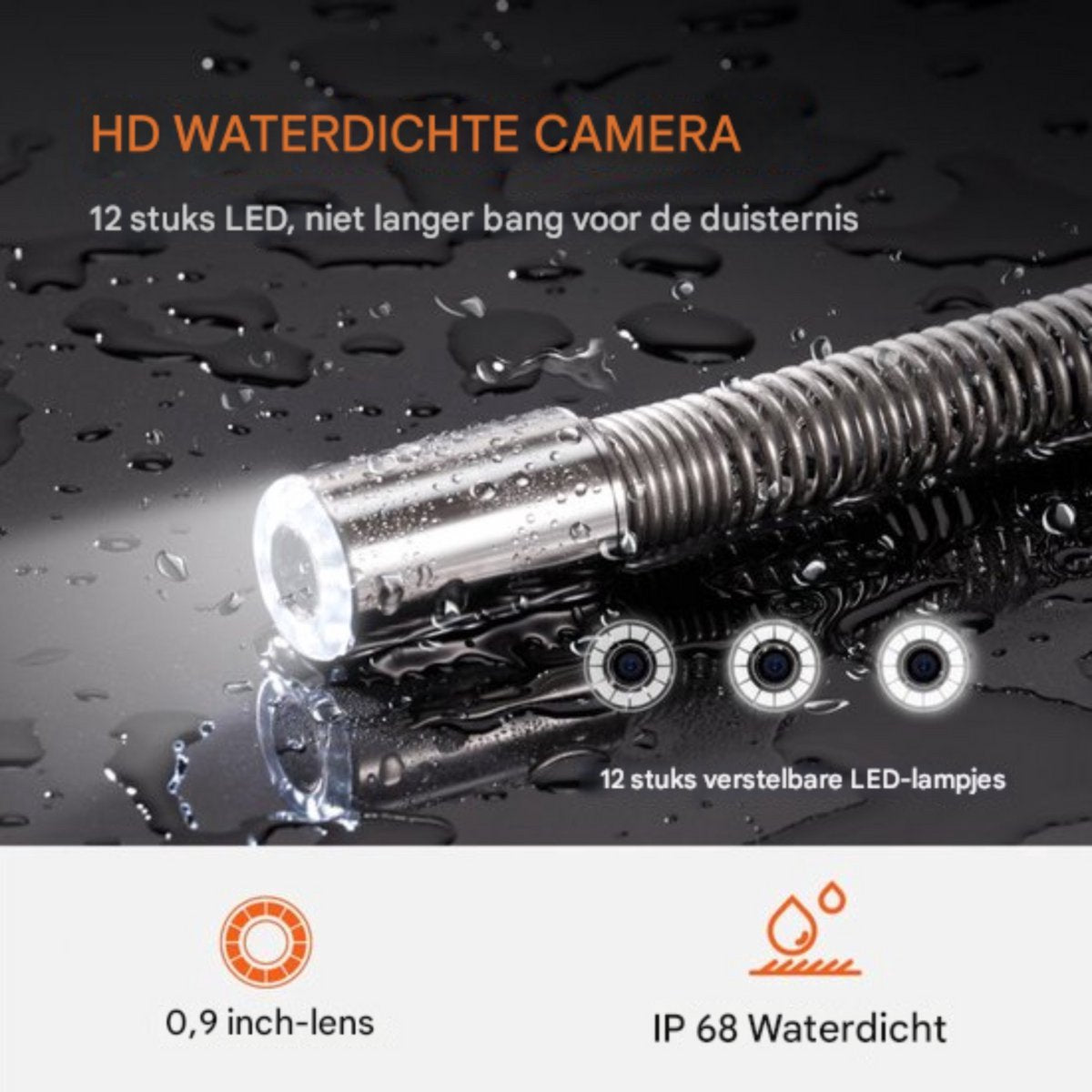 Endoscoop inspectie camera - 92m - Rioolcamera - Inspectiecamera - 6 uur batterij - 720p - Lokalisatie Apparaat voor Ondergrondse Leidingen