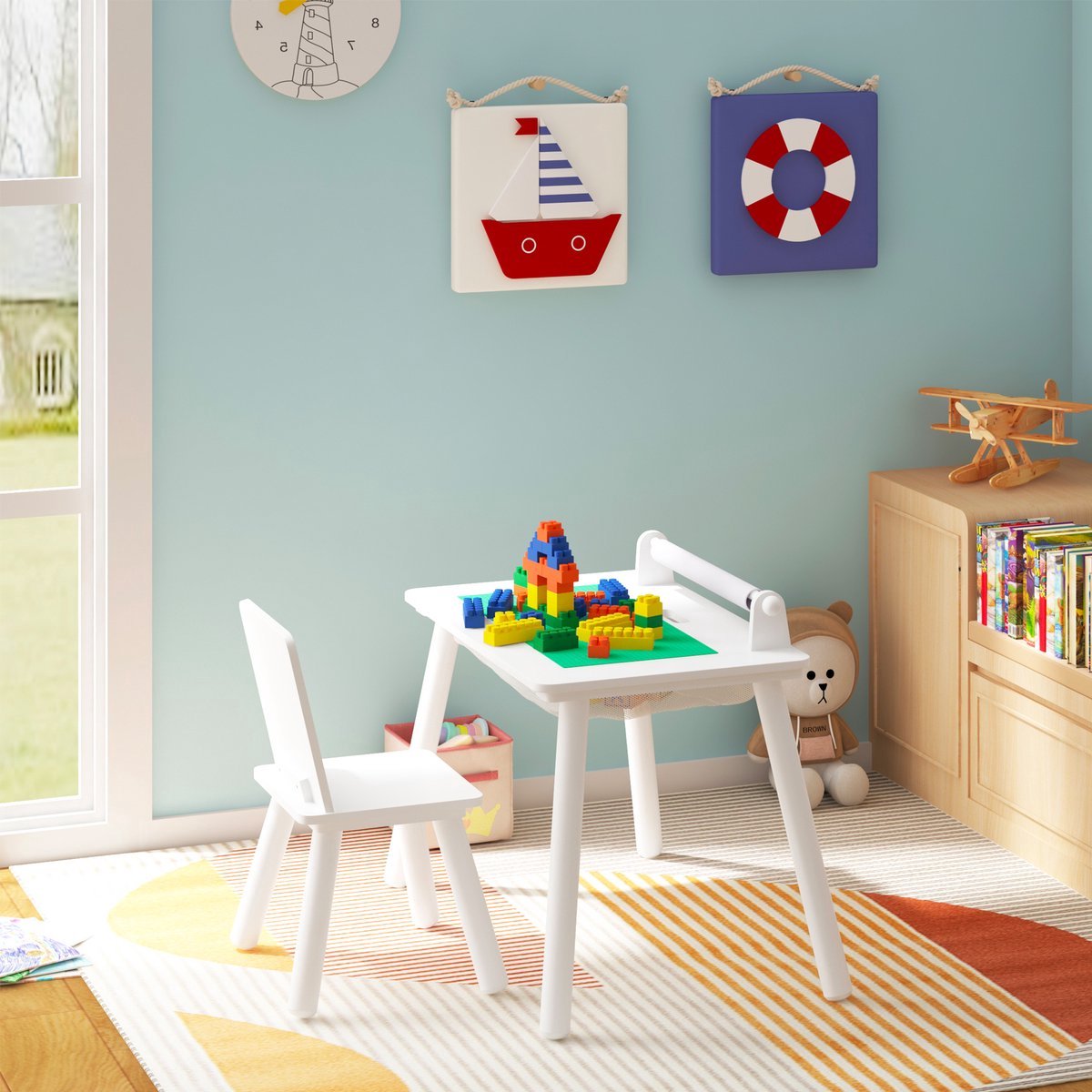 Kindertafel - Wit - Kinderbureau - Deluxe - Tekentafel - Speeltafel