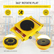 Happyment Transportwielen - Professioneel - Machineverhuizer - 1 Stuk - 360° Rotatie - 6T draaggewicht