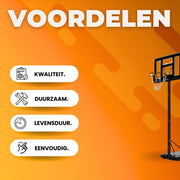 Basketbalpaal - Basketbalstandaard - Basketbalring - Met wielen - In Hoogte Verstelbare Ring - Water- en Zandgevulde Basis - Voor Kinderen en Volwassenen - Buitenshuis gebruik - Zwart