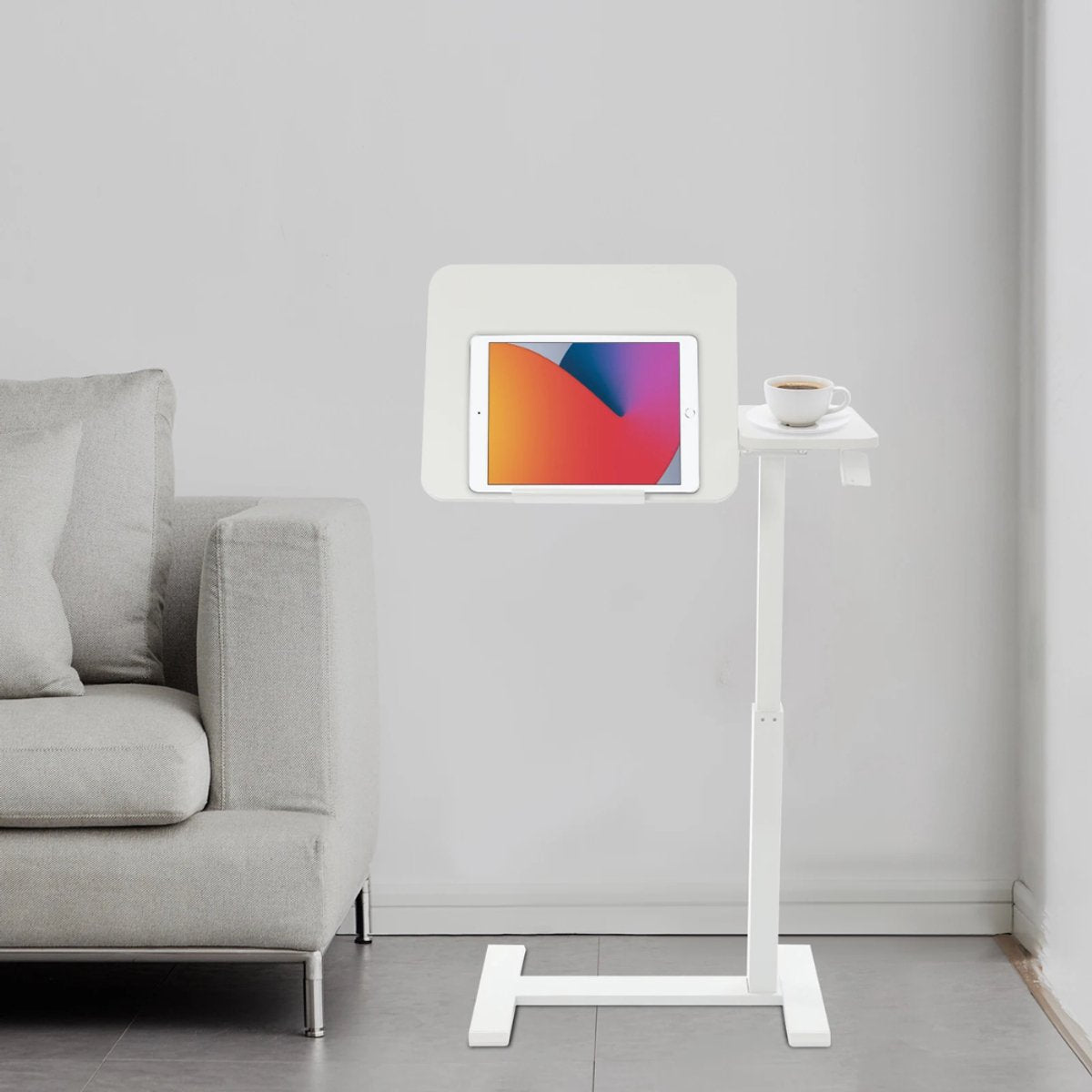 Laptoptafel - Bijzettafel - Bedtafel - Banktafel- Voor gebruik aan bed of kantoor - Verstelbaar - Wit