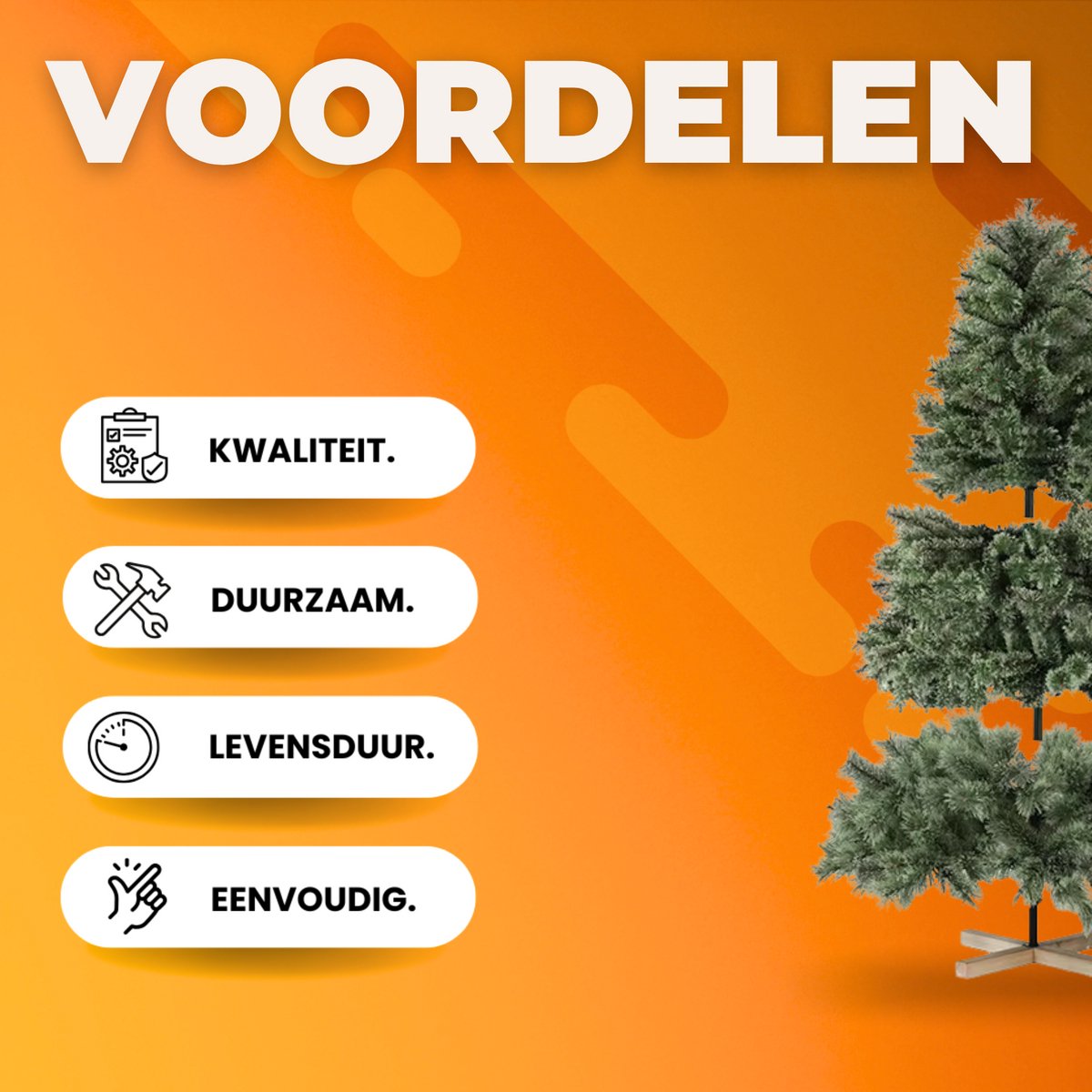 Kerstboom zonder verlichting - Spar - 180cm - Met houten standaard