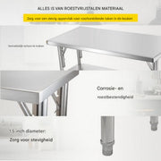 RVS Werktafel - Werkbank - 1220x610x850 mm - Keuken- of Garagegebruik