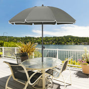 Ronde Parasol - Voor Balkon, Strand of Tuin - Verstelbaar & 45° Kantelbaar - UV-Resistent & Waterdicht - Gray Diameter 175cm